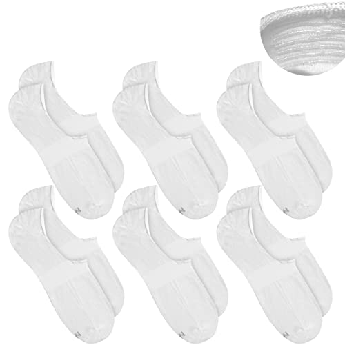 Kit 06 Pares Meias Sapatilha Super Invisível Mash Silicone Interno no Calcanhar | Branco | 39-44 | 2