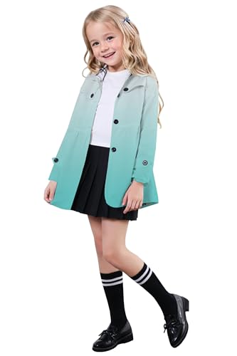 Image of SANGTREE Girl's Waterproof Trench Coat Hooded Lightweight Windbreaker Rain Jackets