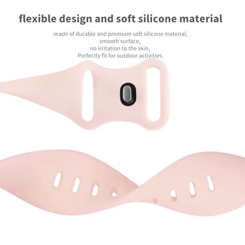 Image of Sport Bands Compatible with Apple Watch Band 38mm /40mm /41mm /42mm /44mm /45mm /49mm Women Men,Soft Silicone Strap Compatible with iWatch Ultra2 /Ultra Series10 /9 /8 /7 /6 /5 /4 /3 /2 /1 /SE Pink Sand