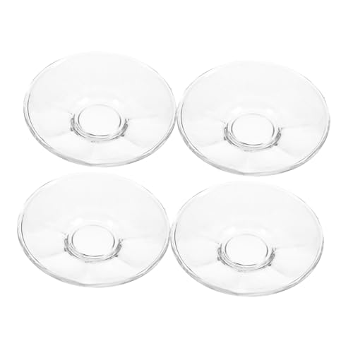 Unomor 4pcs Elegant Glass Dessert Plates Transparent Serving Trays for Tea Appetizers Dried Fruits and Pastries Compact Lightweight Design for Home and Outdoor Use