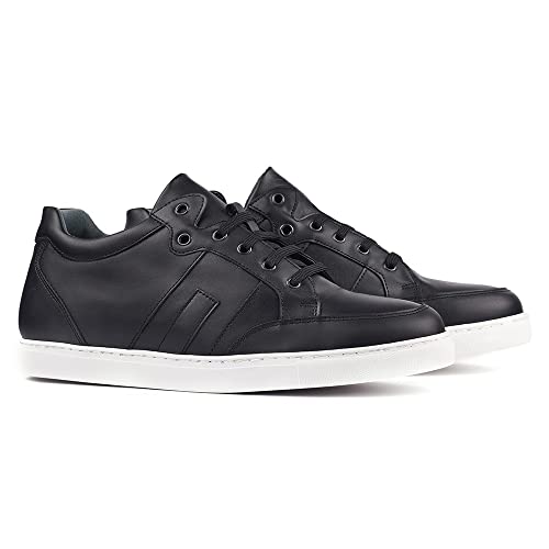 MASALTOS Zapatos de Hombre con Alzas Que Aumentan Altura hasta 7 cm. Fabricados en Piel. Modelo Ibiza B Negro 39
