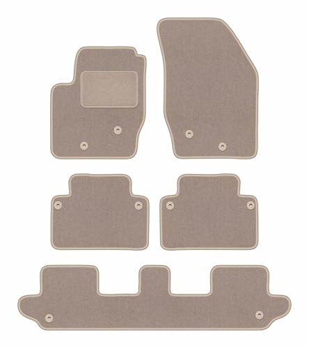 Tapis de voiture pour Volvo XC90 SUV 7 places 2002-2014 en velours beige
