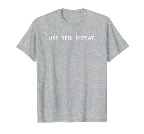 List. Sell. Repeat. T-Shirt, Men, Heather Grey, Large
