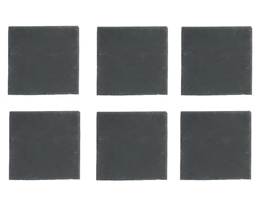 Secret de Gourmet Lot De 6 Assiettes en Ardoise - L 20 X L 20 Cm - Noir