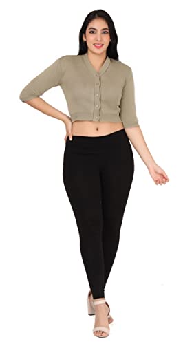 Image of Women Winter Wear V-Neck Half Sleeves Regular Fit Woollen Blouse
