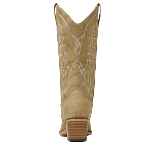 Image of Cowboy Boots for Women, Chunky Heel Western Boot