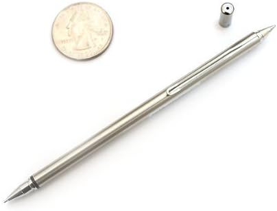 2 Pilot Mini Ballpoint Pen Mechanical Pencil Silver Switch Black Ink, 0.5mm Lead, Silver (HSBN-50S-S)