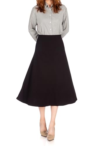 Dani's Choice Elastic Waist A-line Flared Long Skirt2