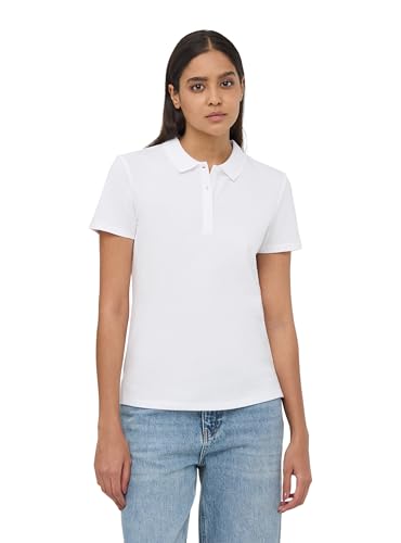 TERRANOVA Maglietta Donna Polo in Cotone Piquet con Colletto a Coste e Maniche Corte Colore Bianco Ottico Taglia L