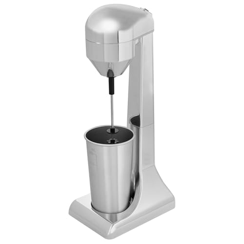 Frappe Mixer, Eiweiß Shaker Elektrisch mit 2 Geschwindigkeitsstufen Standmixer mit 1 Becher, Edelstahl Milchshake Mixer für cremige Milkshakes, Eiweißshakes, Cocktails, Frappes oder Smoothies