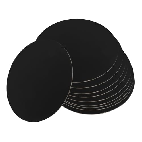 BESPORTBLE 10 Piezas de Bases Redondas para Tartas de Cartón Corrugado Negro 20 CM Resistentes a Grasa y Antiadherentes Ideales para Exhibir Pasteles en Fiestas y Eventos