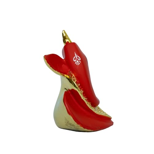 Image of Heart Ganesha - 24kt Gold Plated Idol for Car Dashboard, Pooja Room, Office,Gift & Home Temple | Ganesha Idol for Positivity & Prosperity | Height 2.5 Inch