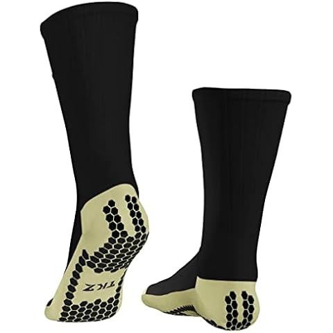 Tekkerz Performance Non-Slip Athletic Socks – Anti-Slip, Blister-Resistant Grip for all sports (US, Alpha, Medium, Regular, Regular, Black) Cover