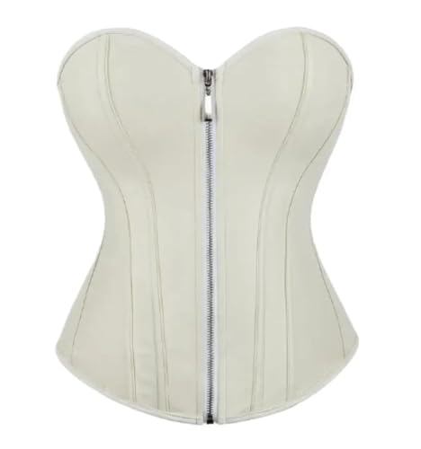 Corset moulant cuir synthétique beige finition haut de gamme XXL