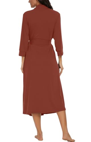 Image of VINTATRE Women Robes Long Knit Bathrobe Lightweight Soft Bath Robe with Pockets