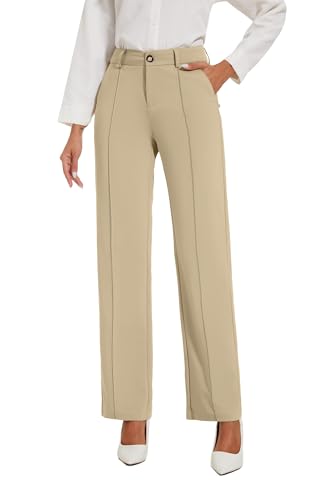 Womens Dress Pants Stretchy Business Casual Work Pants Straight Leg Slacks for Office