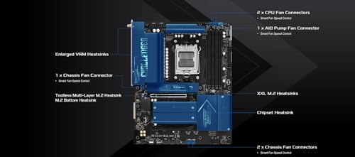 Image of ASRock X870 Challenger WiFi ATX Motherboard, Supports AMD Ryzen 9000 /8000 /7000 Series, DDR5 8000+ (OC), PCIe 5.0, Dual USB4, Wi-Fi 7, 2.5G LAN, 16+2+1 Phase Dr.MOS
