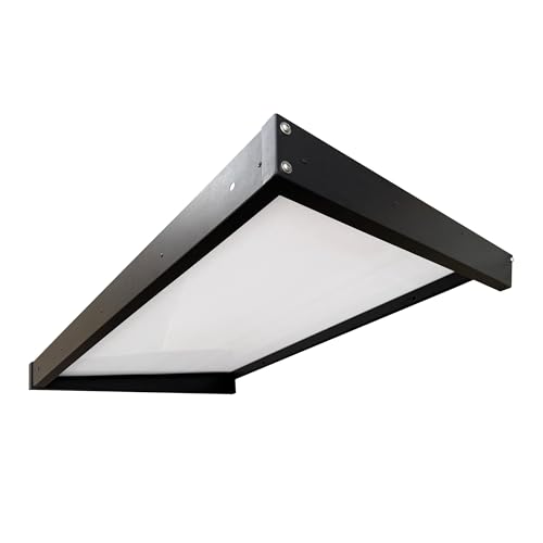 Wasabi - Marquesina Puerta Exterior 120x80cm Axis Plus – Policarbonato 2,7mm Sólido – Soportes de Hierro Antracita – Fácil Montaje – Tejadillo Protección Lluvia Ventana – Cubierta Resistente Jardín