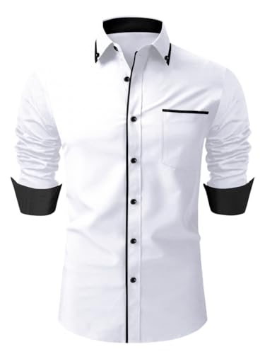 Image of Men's Regular Fit Casual Shirt, Solid Pattern, Slim Collar