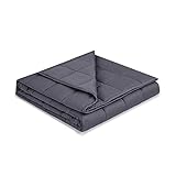 Syrinx Cool Weighted Blanket 15 lbs, 60 x 80, Dark Grey Cotton Fabric, Suitable for Adult Man and...