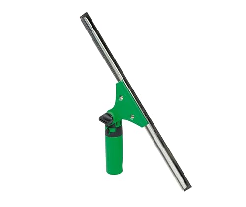 Image of Unger Commercial ErgoTec SwivelLoc Squeegee Handle, 0 Angle, Green /Black, Case of 5 - Ergonomic Swivel Handle for Low Window Cleaning LS000