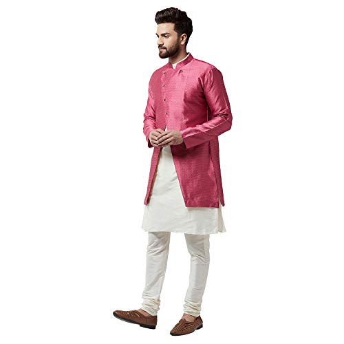 Image of SOJANYA (Since 1958 Men's Silk Blend Kurta Churidaar Pyjama & Jacket Combo