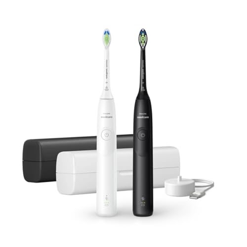 Brosse à dents Philips Sonicare HX7109 routine matinale parfaite en couple pack duo design