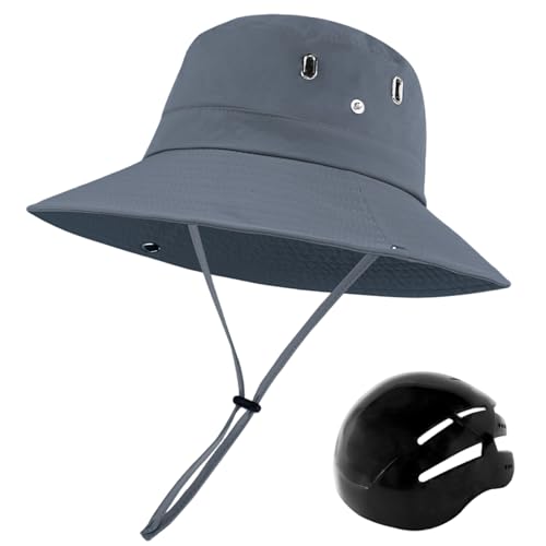 Chapeau seau respirant avec casque de vélo et corde réglable anti-vent