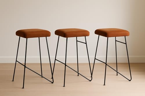 Image of Bar Stool with Metal Legs High Sitting Bar Stool for Kitchen Living Room Metal Counter Stool for Office Hallway Bedroom
