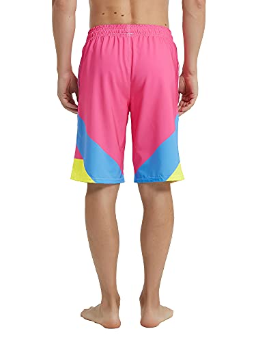 Miaiulia Mens 80S 90S Vintage 4 Way Stretch Swim Trunks With Mesh Lining Quick Dry Swim Suits Board Shorts Like Totally Neon M #TOP5