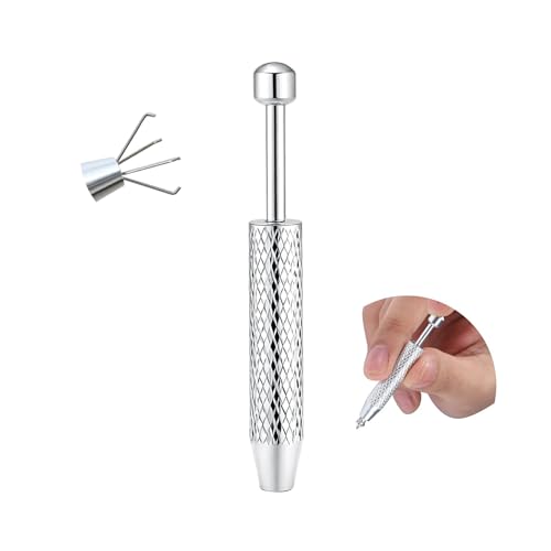 Outil de pince à boule conique de piercing pour changer de bijoux, cônes de piercing pour les oreilles, 16G 18G en acier inoxydable sans filetage de boucles...