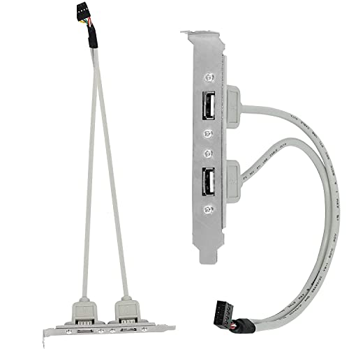 LipiWorld® 2 Port USB 2.0 Cable Adapter Converter Motherboard Rear Panel Extension Bracket to 9 Pin Motherboard Header (Pack of 2) - Image 5