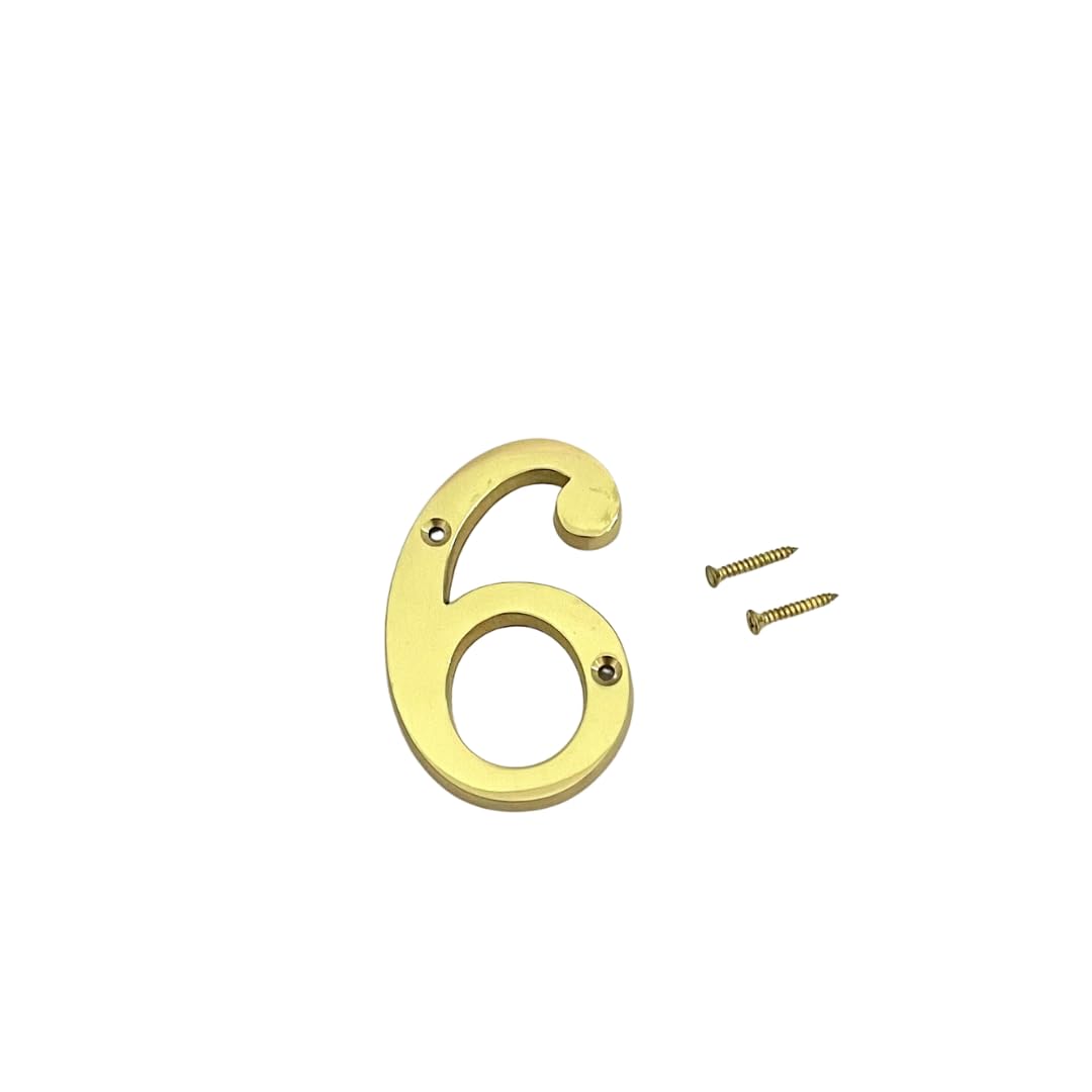 3" House Door Numbers Brass Yellow (Number 2) — Amazon image 4