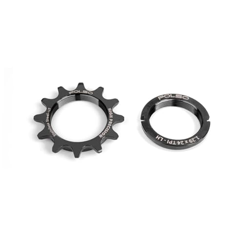 POLSO FC003 12T~18T 固定ギアコグ クロムステンレススチールスプロケットバイク フリーホイールとロック(ブラック12T)