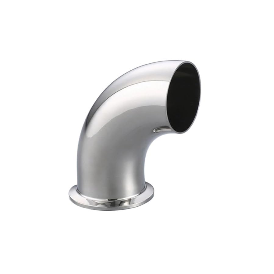 Conector de acero inoxidable, soldadura a tope de diámetro exterior de tubería, soldadura a tope de diámetro exterior de tubería de 63 mm x abrazadera triple de 2,5" SUS 316L de acero inoxidable Codo