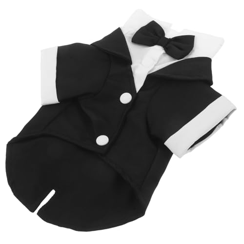 TEHAUX Disfraz Príncipe Perro con Esmoquin para Perros Pequeños Traje Formal de Fiesta y Boda para Mascotas Conjunto de Cosplay con Pajarita para Cumpleaños y Cena