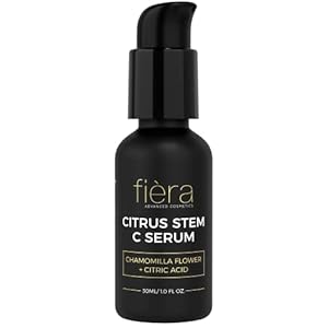 Fièra Vitamin C Serum with Hyaluronic Acid & Citrus Stem Cells – Anti-Aging Brightening, Firming, Hydrating Serum for Mature Skin, Reduces Dark Spots, Fine Lines & Boosts Radiance – 1 FL. OZ. / 30 ML