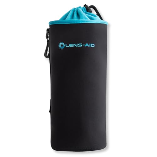 LENS-AID Neopren Objektivbeutel mit Fleece-Fütterung als Set oder einzeln Objektivtasche BZW. Köcher als Schutz für Objektiv, Blitz, Monitor,...