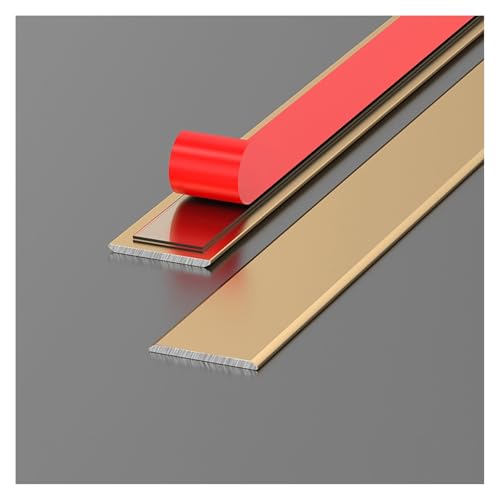 Perfil de Transición Aluminio Autoadhesivo, Tapajuntas Suelo Perfil de Transición Tira de Transición de Piso, para unir Huecos de Piso/baldosas/Pared Destacada(Yellow,W1.5*L90cm)