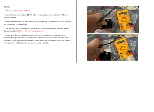 Image of 6 Volt 5 Ampere Rechargeable AGM-SMF Battery for Toy Cars, Weighing Machine