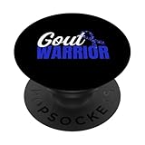 Gout Warrior Blue Ribbon Wear Gout Arthritis Survivor PopSockets Adhesive PopGrip