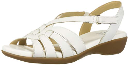 Naturalizer Women s NEKA Sandal, White Leather, 11 N US