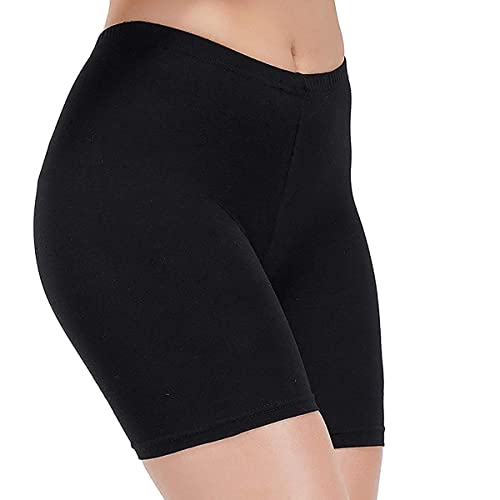 Image of Stretchable Cycling Shorts for Women (Shorties /Underskirt Shorts Shorties for Active wear /Exercise /Workout /Yoga /Gym /Cycle /Running Black