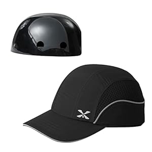 Anstoßkappe mit reflektierenden Streifen, leichtem und atmungsaktivem Arbeitskappe Schutzkappe (18109#Schwarz Lange)