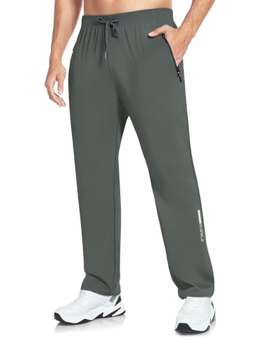 Image of Venzina Men's Straight Fit Pants, Cooling 4-Way Stretch Performance Chinos with Wrinkle Resistant & Quick Dry for Office, Work, Casual Outings and Active Wear, Dark Gray-XXL