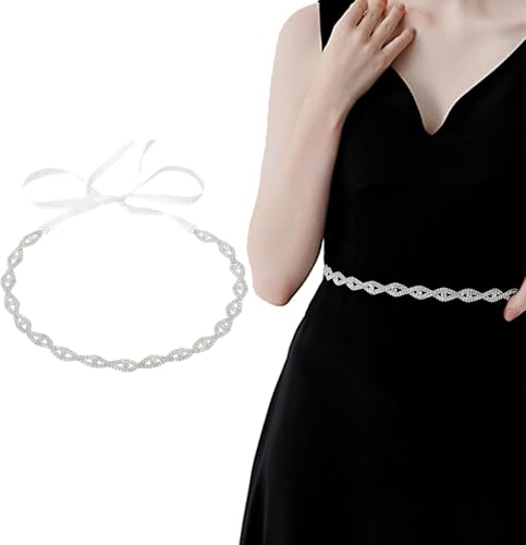 Elegant Crystal Bridal Waist Belt, Handcrafted Rhinestone Ribbon for Women's Wedding2