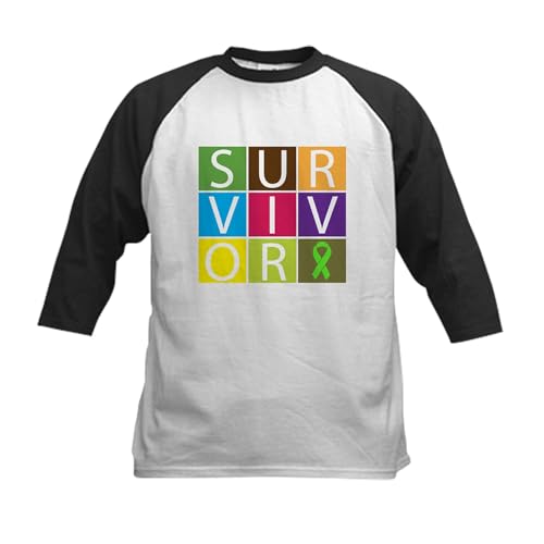 CafePress Lymphoma Survivor Box Kids Baseball Jersey Kids Cotton Baseball Jersey, 3/4 Raglan Sleeve Shirt Black/White