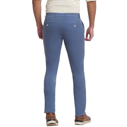 Image of Parx Men's Regular Fit Cotton Casual Pant (XMTS03349B6 Blue)