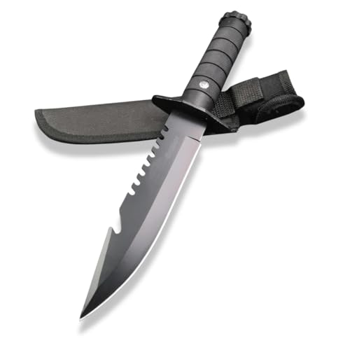Image of E-COSMOS Carbon Steel Kitchen Knife,Sharp Black with Protective Sheath, Ergonomic Handle for Slicing Fruits, Vegetables, and Meat, 1-Piece