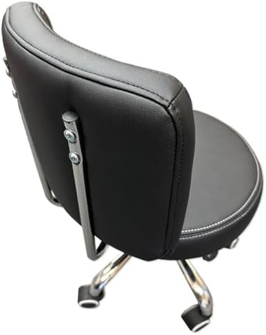 Nail Stool Bar Spa Salon Pedicure Short Chair Adjustable 13.5'' to 15.5'' Black/Cappuccino/Creme/White/Grey/Dark Brown (Black ST24)